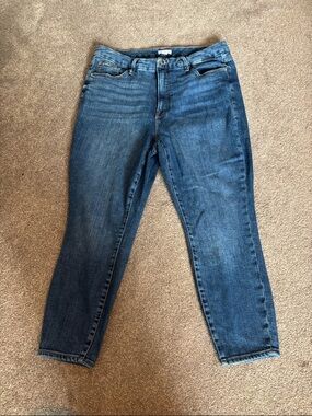 Good American Cropped Skinny Jeans in Blue Wash Women’s size 16